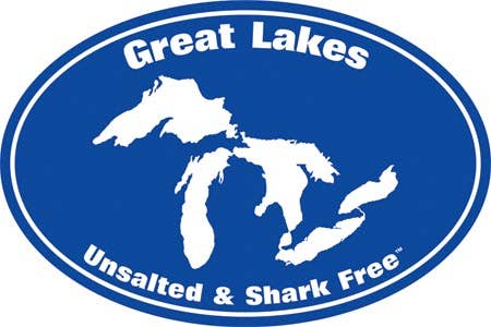 Great Lakes Unsalted & Shark Free Sticker: Blue