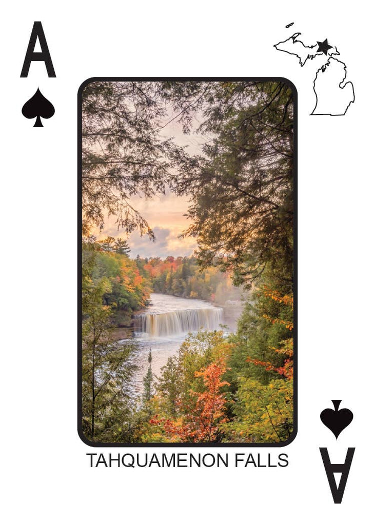 WATERFALLS OF MICHIGAN - Playing Cards - Euchre Friendly