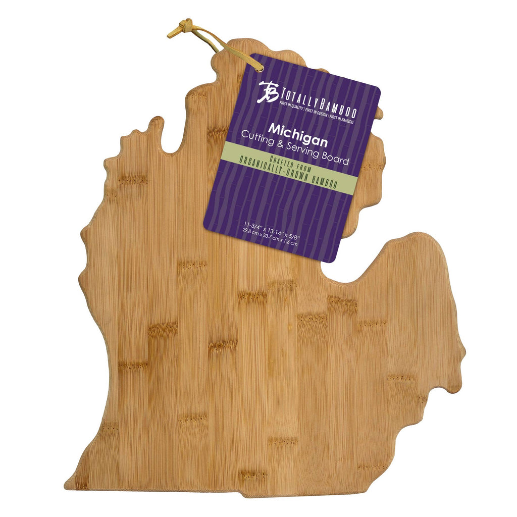 Michigan State-Shaped Bamboo Serving & Cutting Board