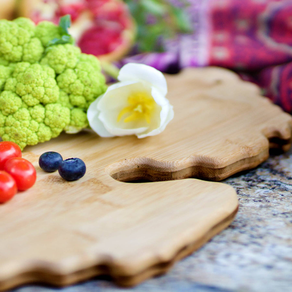 Michigan State-Shaped Bamboo Serving & Cutting Board